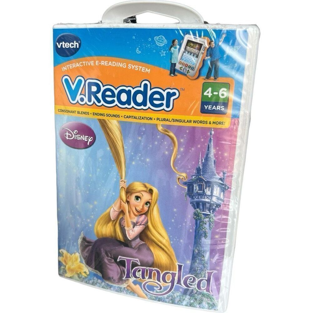 Brand New VTech V Reader V.Reader Disney Tangled Reading System Game 4-6 years